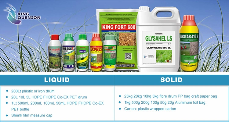 King Quenson Fao Top Quality Glyphosate 75.7%Wsg Pesticide Supplier